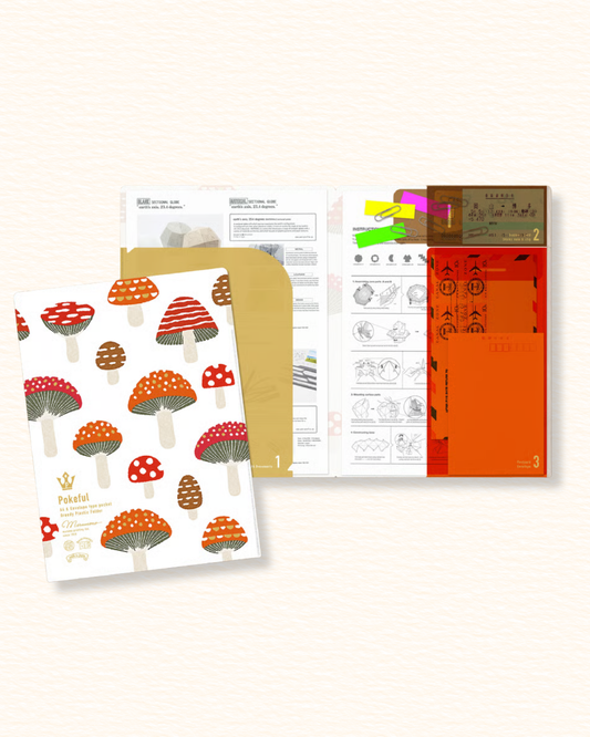 Pochette Multifonction A4 Motif Champignons Scandinaves