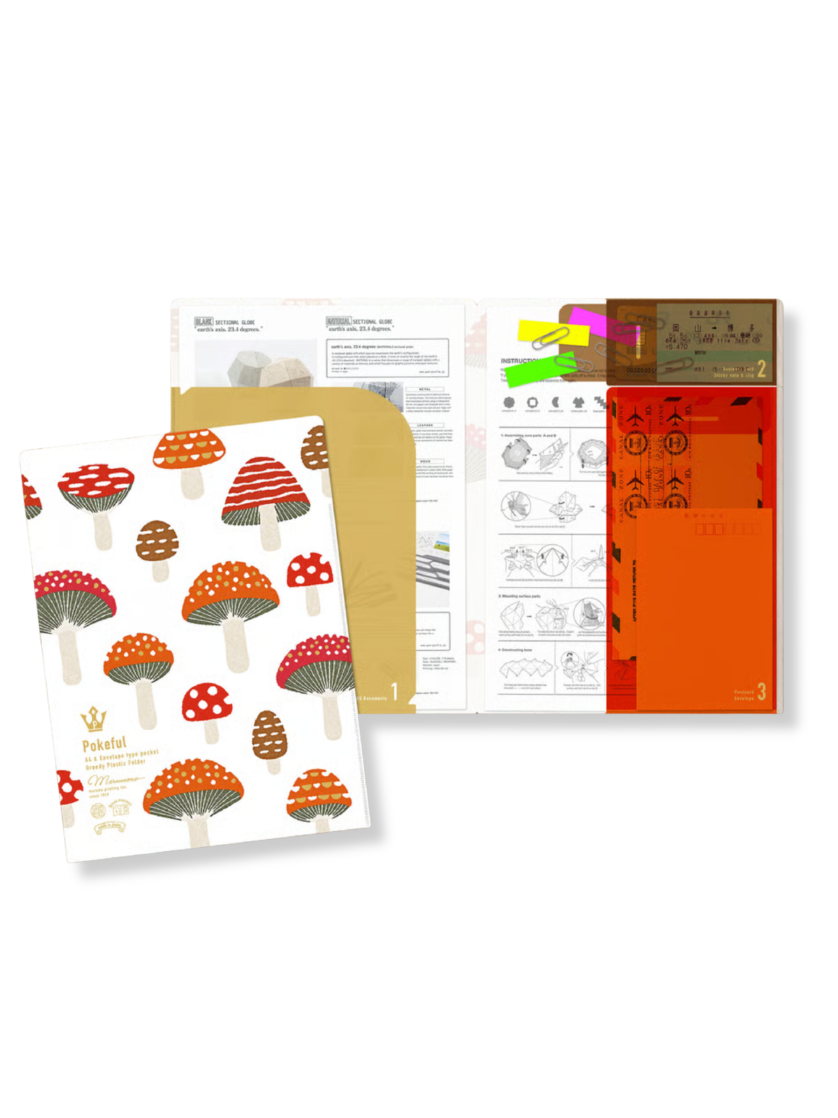 Pochette Multifonction A4 Motif Champignons Scandinaves