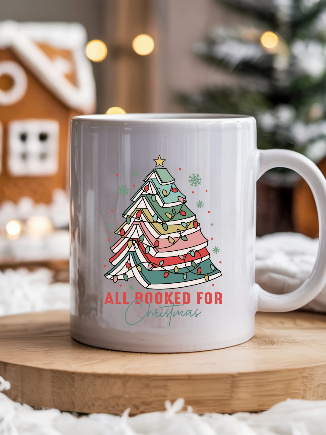 All Booked for Christmas Mug