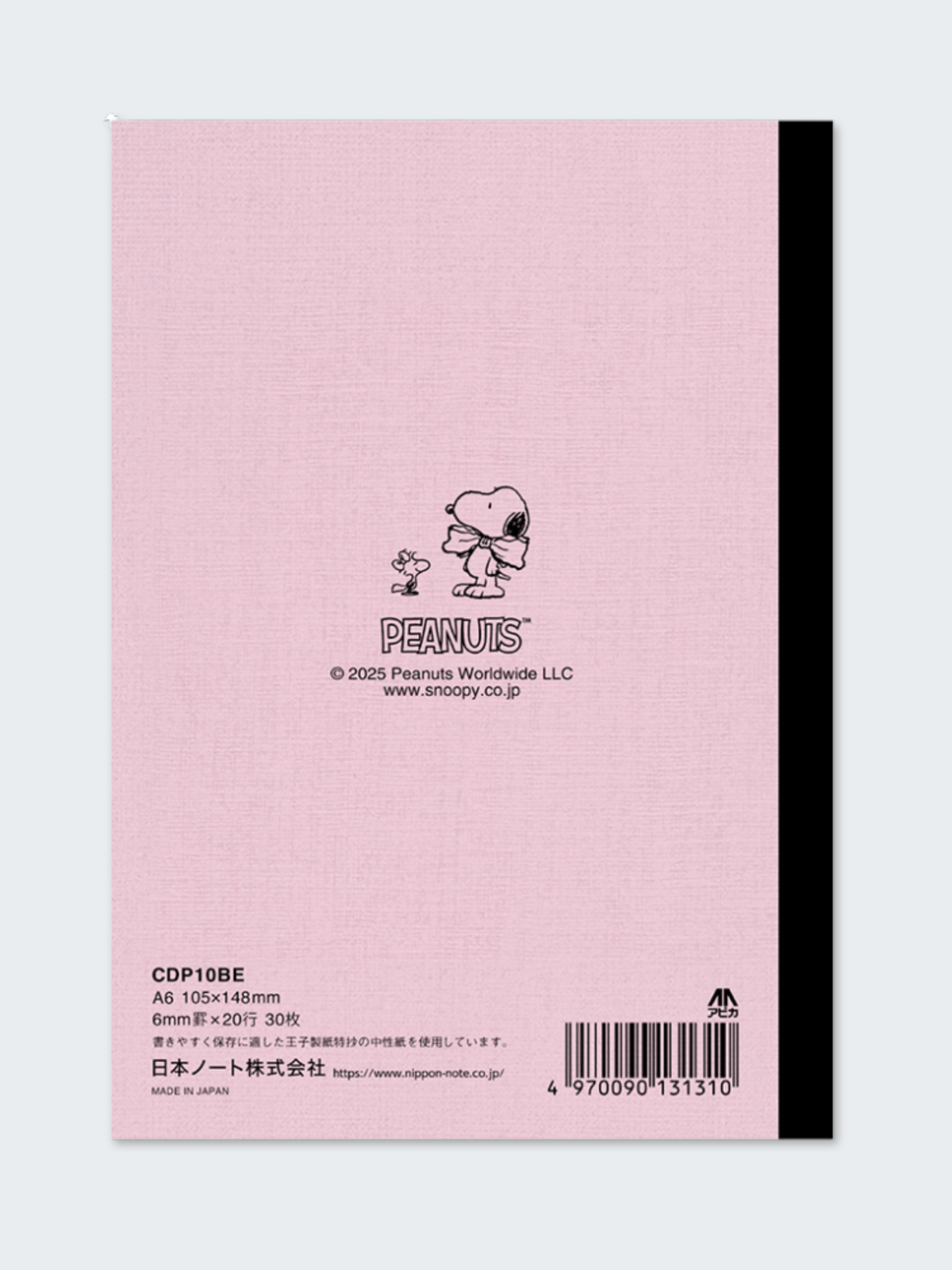 Apica Classic Design A6 Notebook – PEANUTS Belle Pink