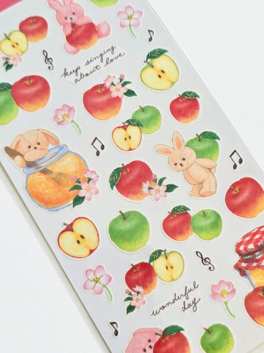 Apple & Bunny Sticker Sheet