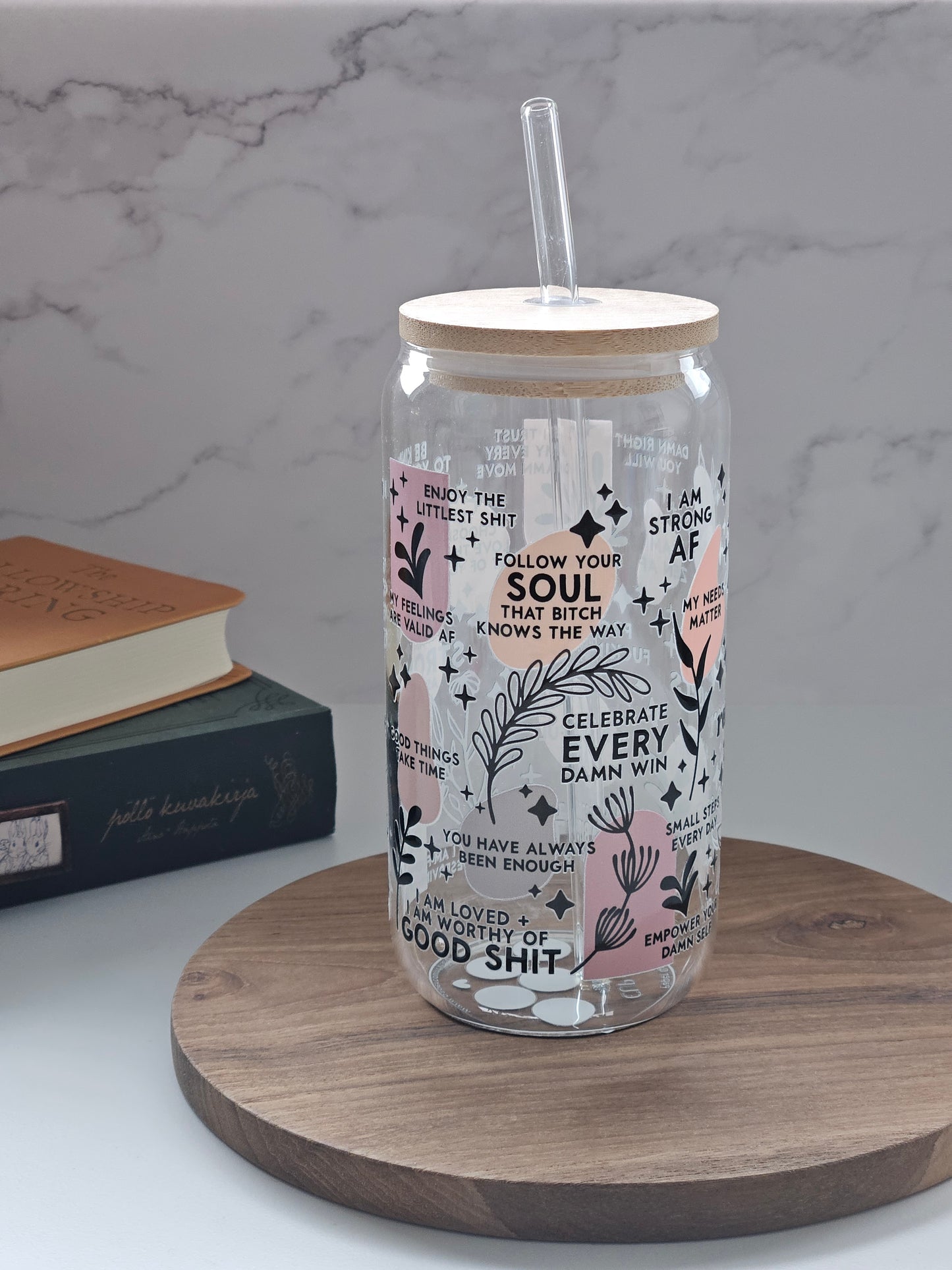 Tasse en Verre Daily Reminders – Version Vulgaire | Cadeaux Uniques