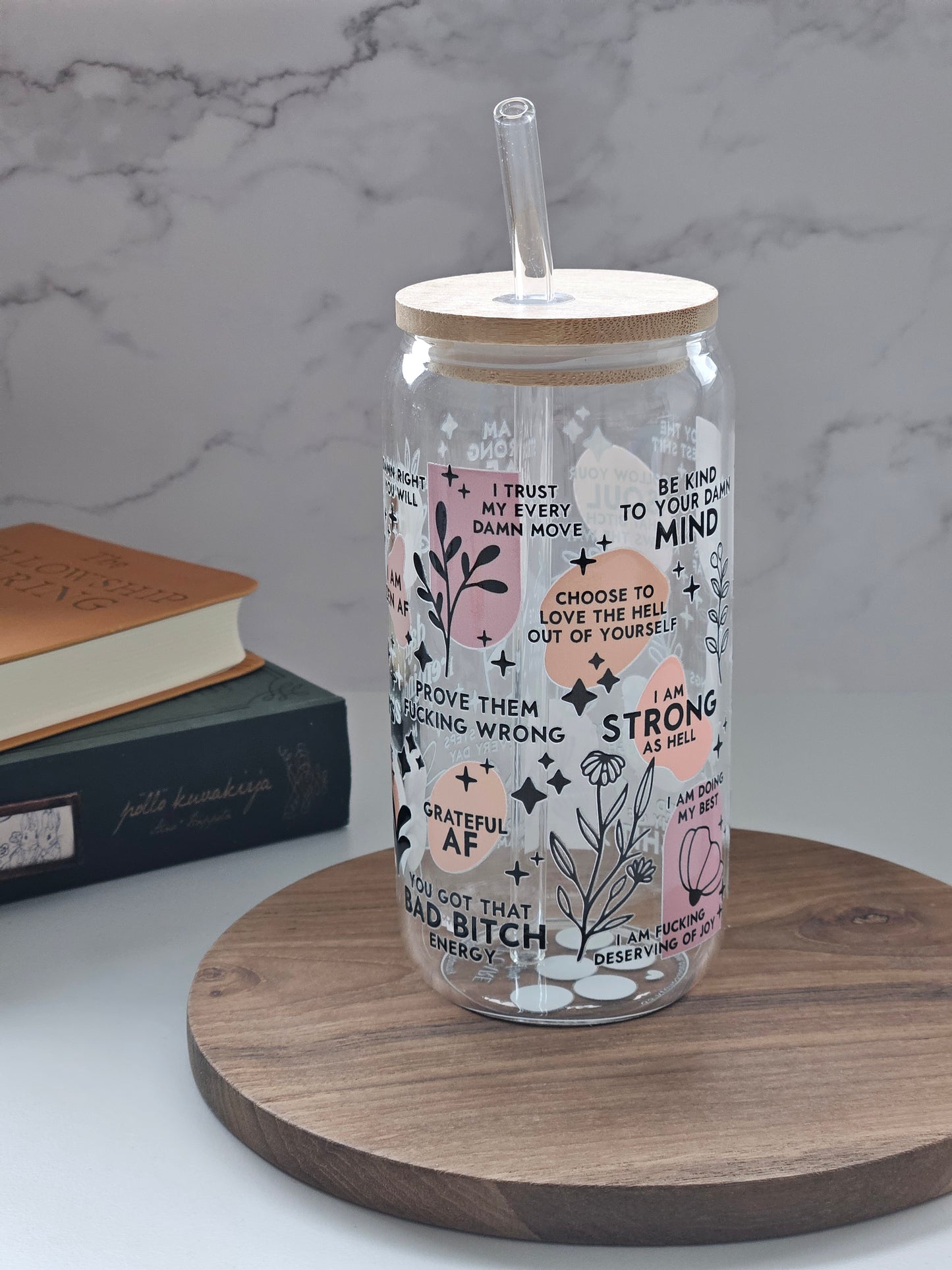 Tasse en Verre Daily Reminders – Version Vulgaire | Cadeaux Uniques