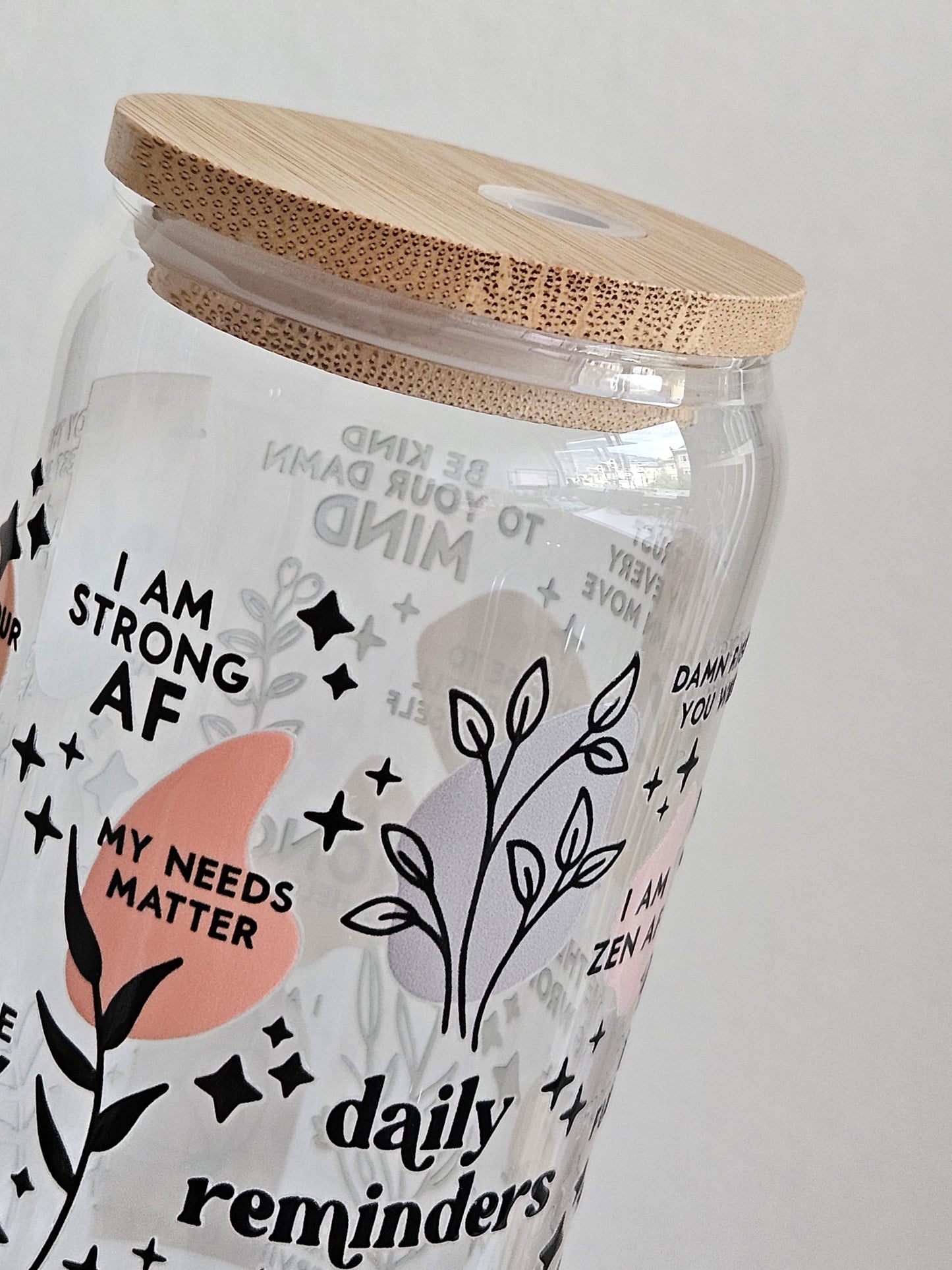 Tasse en Verre Daily Reminders – Version Vulgaire | Cadeaux Uniques