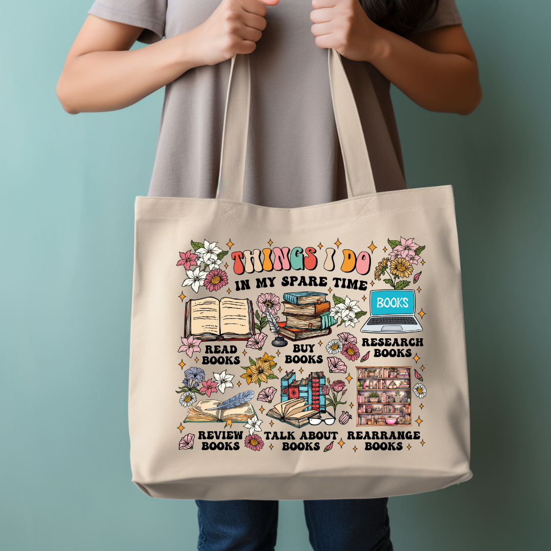 Book Lover's Spare Time Tote Bag