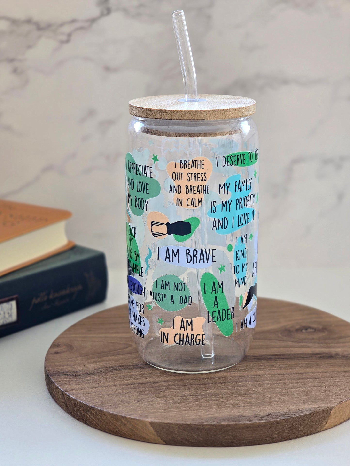 Dad Daily Affirmations Glass Cup