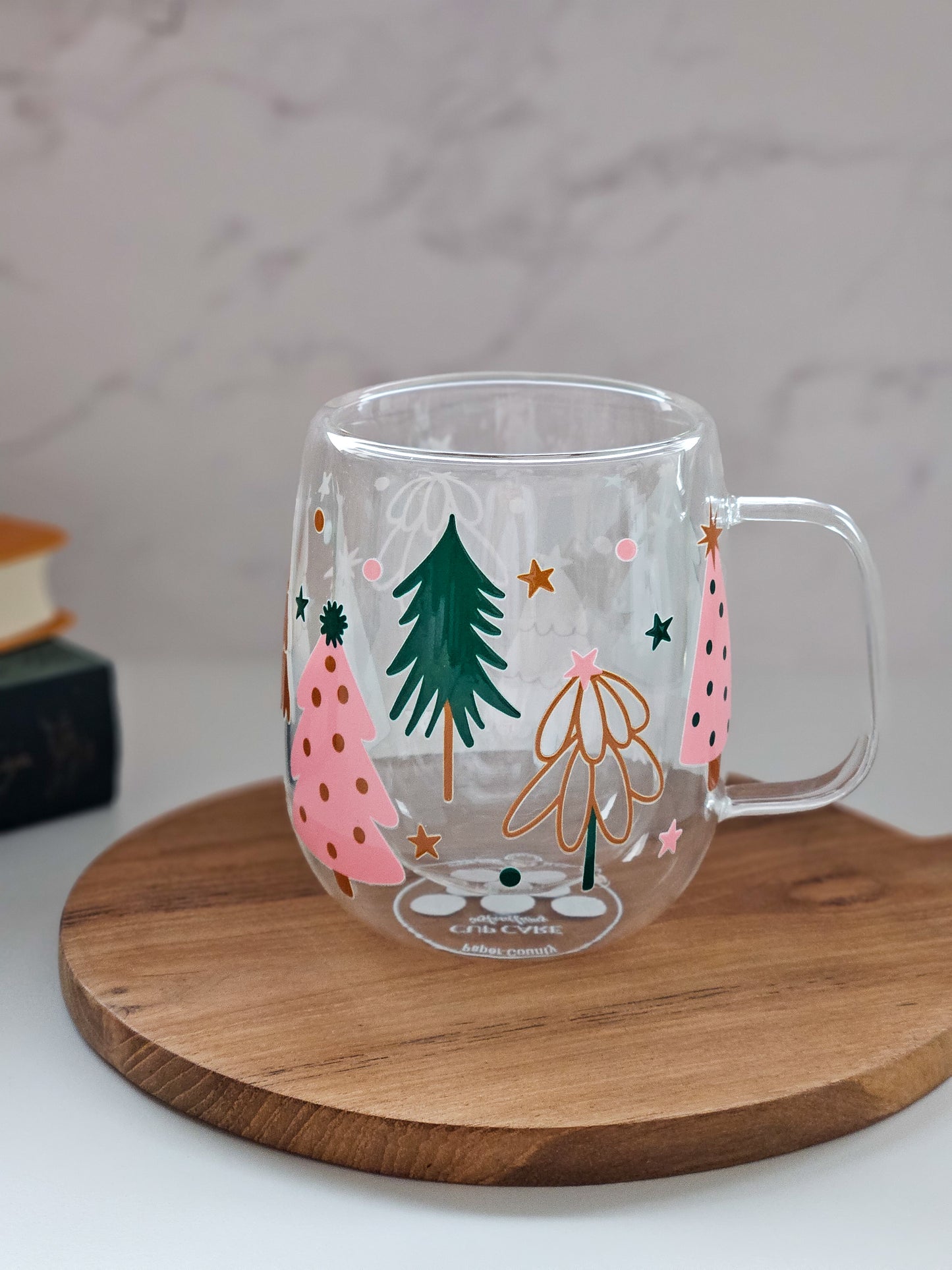 Mug en Verre Double Paroi Festive Trees