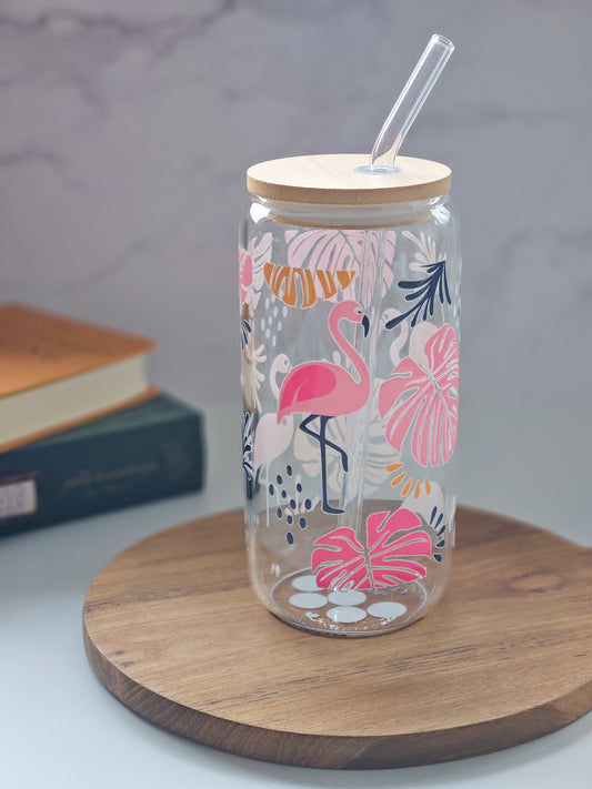 Flamingo Glass Cup