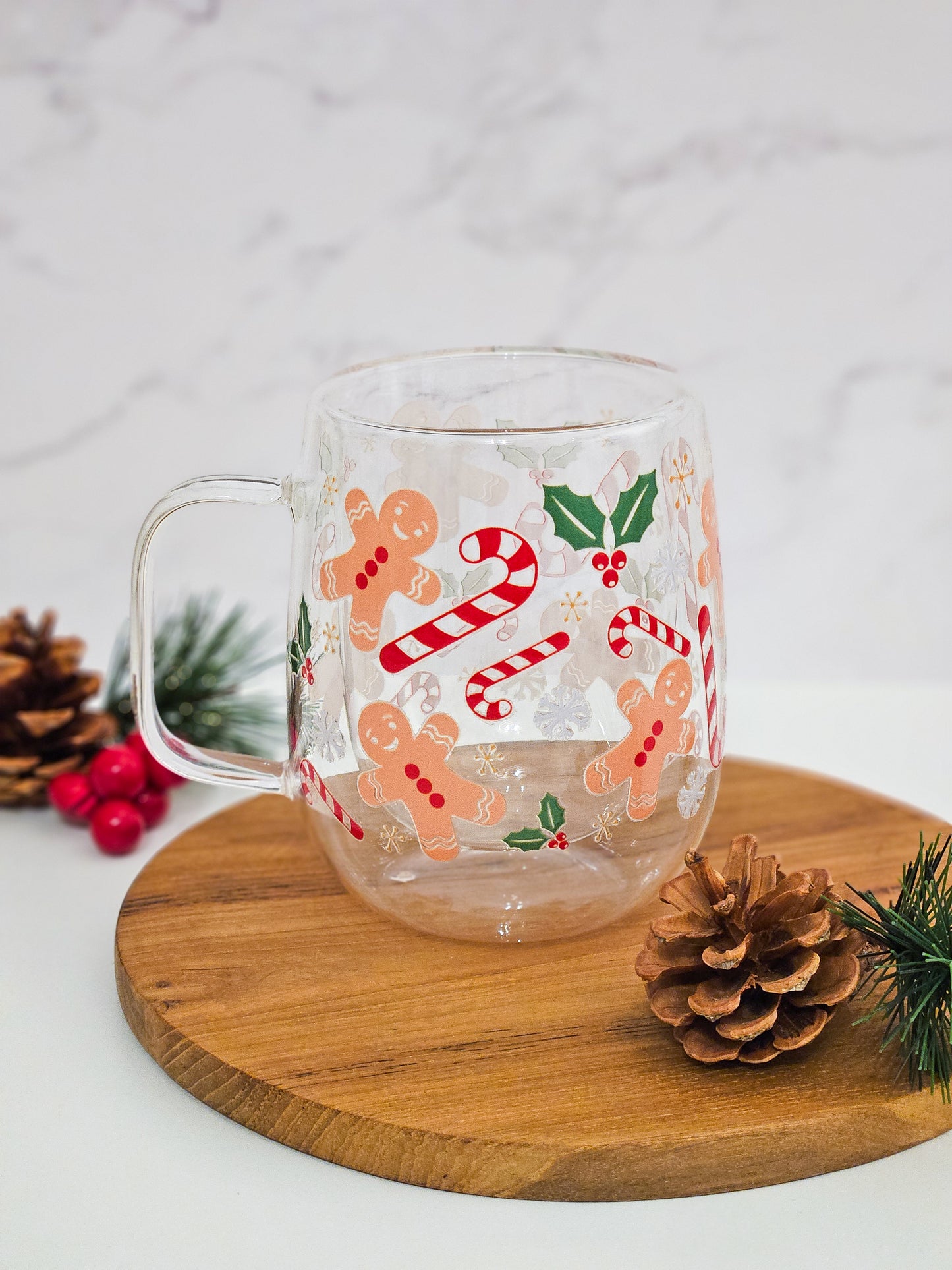 Begrenzte Stückzahl: Doppelwandiger Glasbecher mit Lebkuchenmann