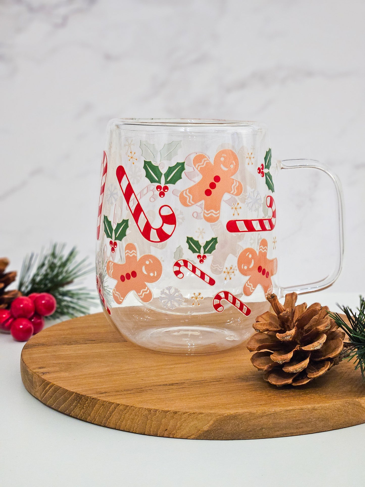 Begrenzte Stückzahl: Doppelwandiger Glasbecher mit Lebkuchenmann