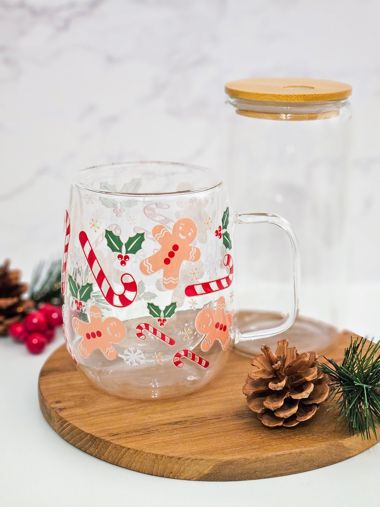 Begrenzte Stückzahl: Doppelwandiger Glasbecher mit Lebkuchenmann