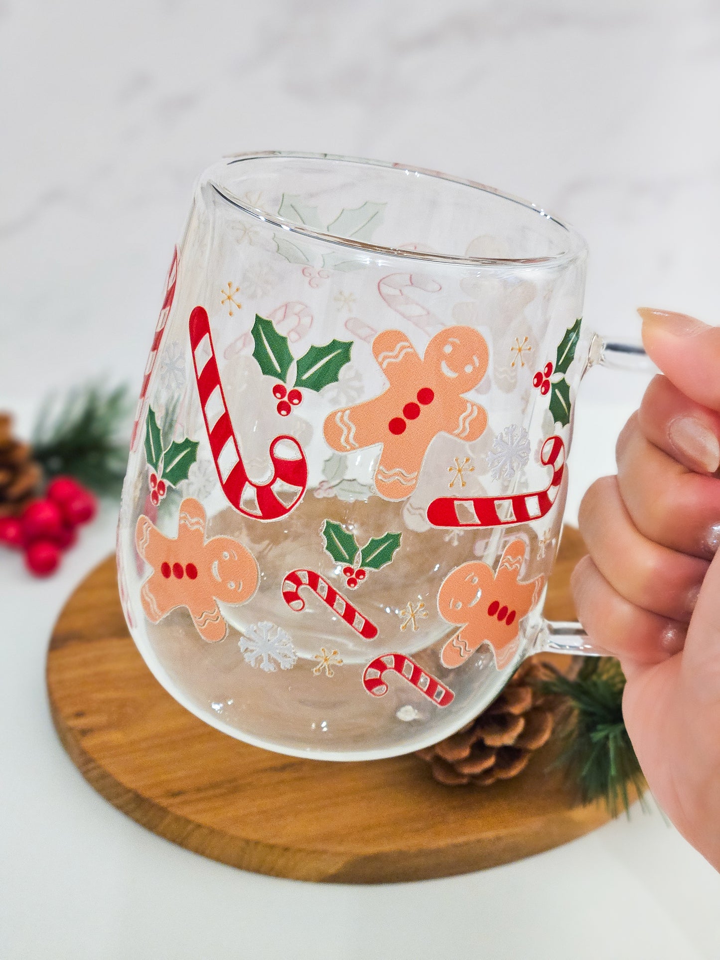Begrenzte Stückzahl: Doppelwandiger Glasbecher mit Lebkuchenmann