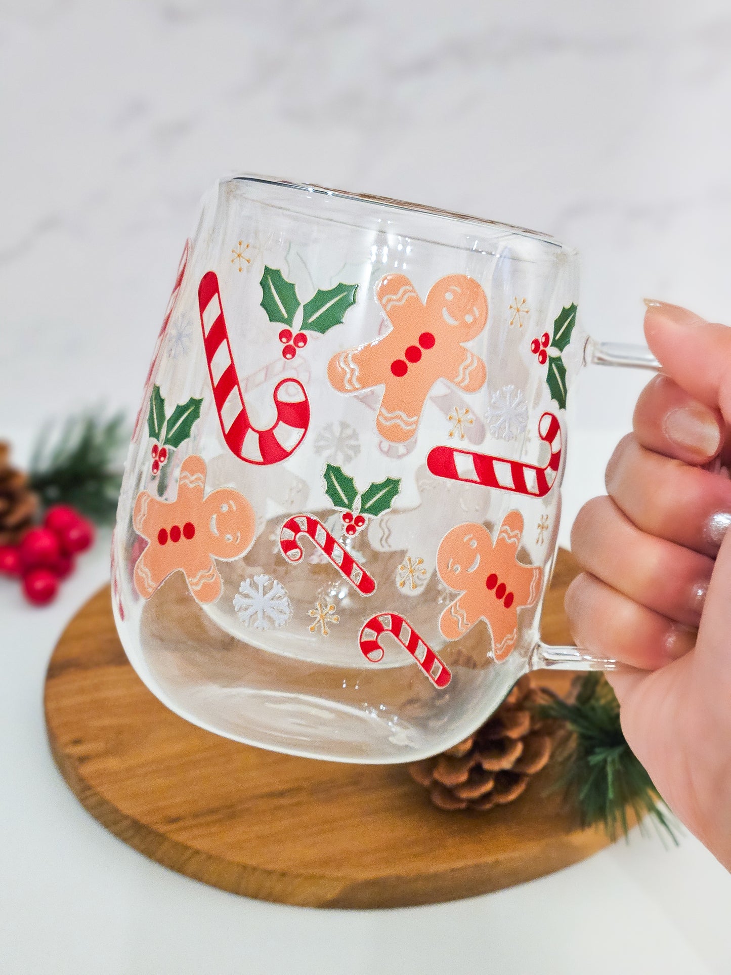 Begrenzte Stückzahl: Doppelwandiger Glasbecher mit Lebkuchenmann