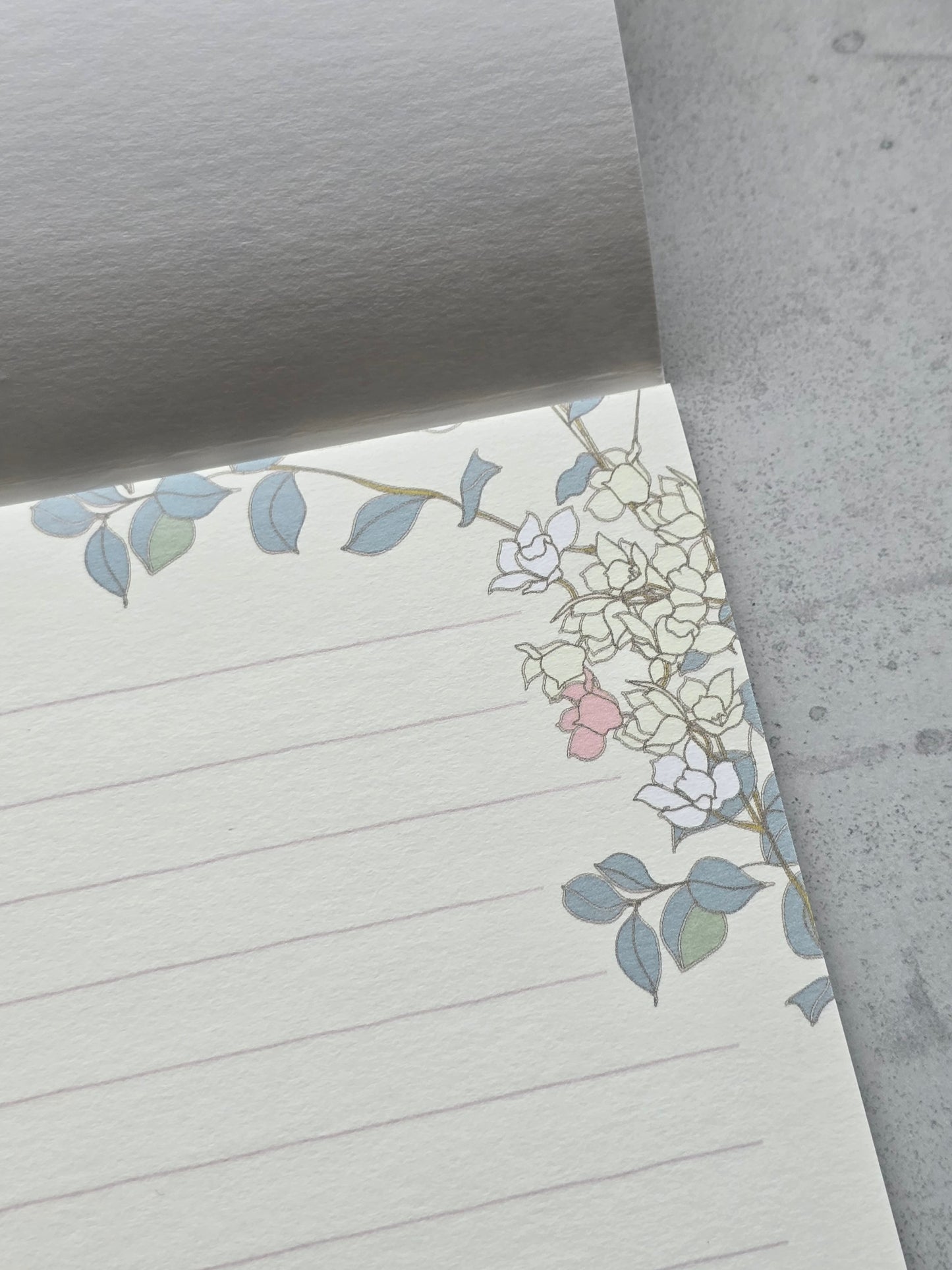 Japanisches Briefpapier - Gepresste Blumen
