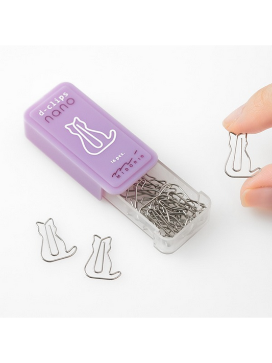 Midori D-Clips Nano Paper Clips – Cat, Penguin & Star