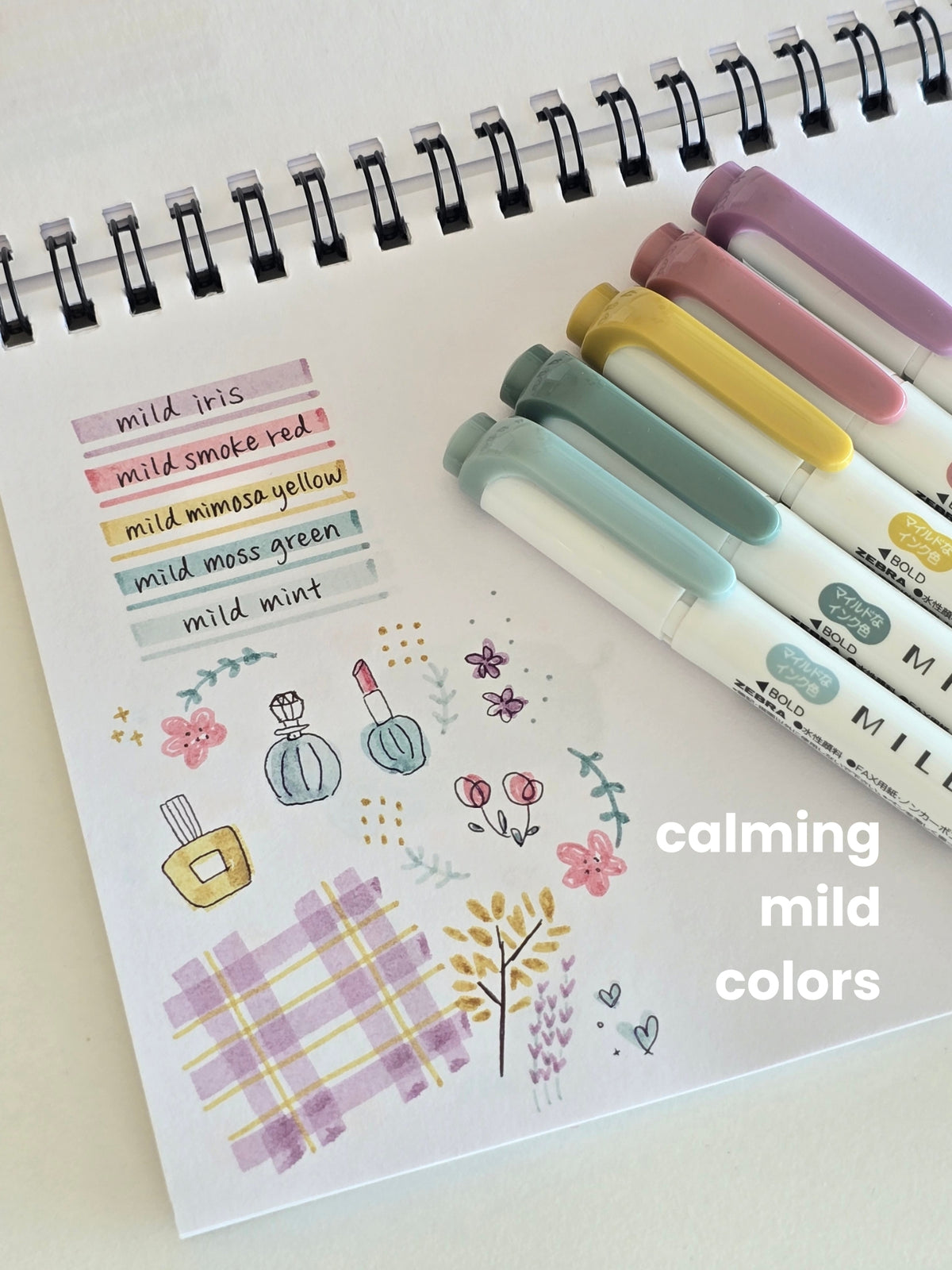 Zebra Mildliner Textmarker – Gedämpfte Mildfarben (5er-Set)