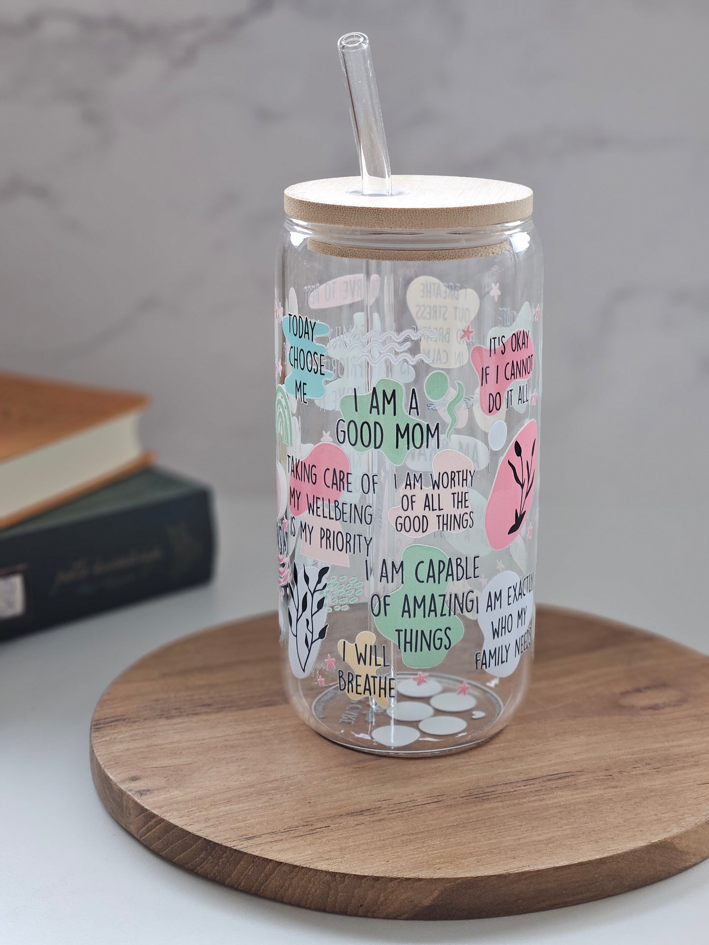 Mom Daily Affirmations Glass Cup