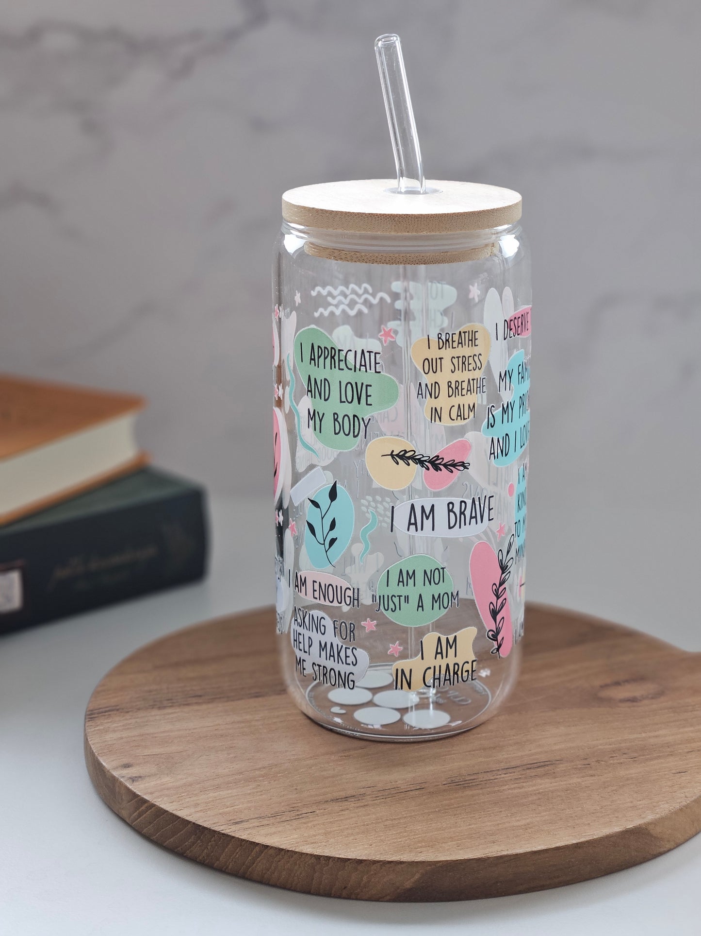 Mom Daily Affirmations Glass Cup