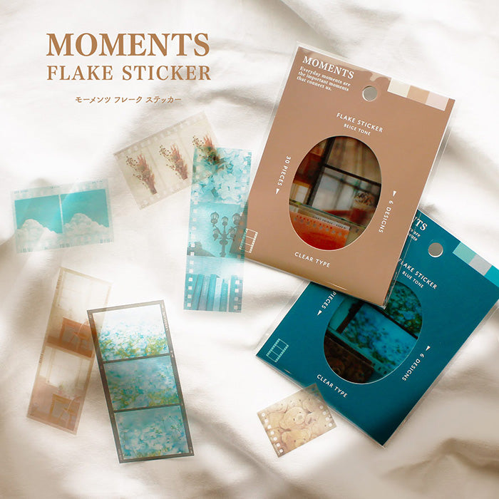 Moments Flake Stickers - Blue Tone