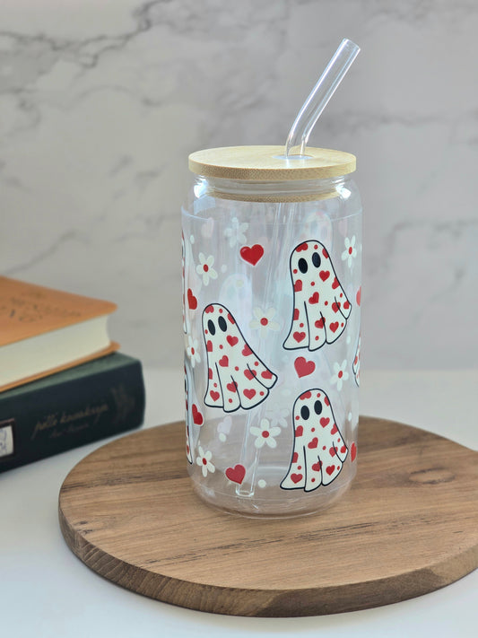 Heart Ghosts Glass Cup