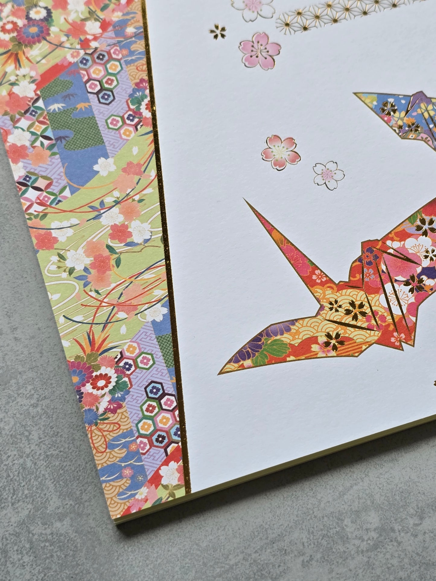 Origami Cranes and Cherry Blossoms Notepad