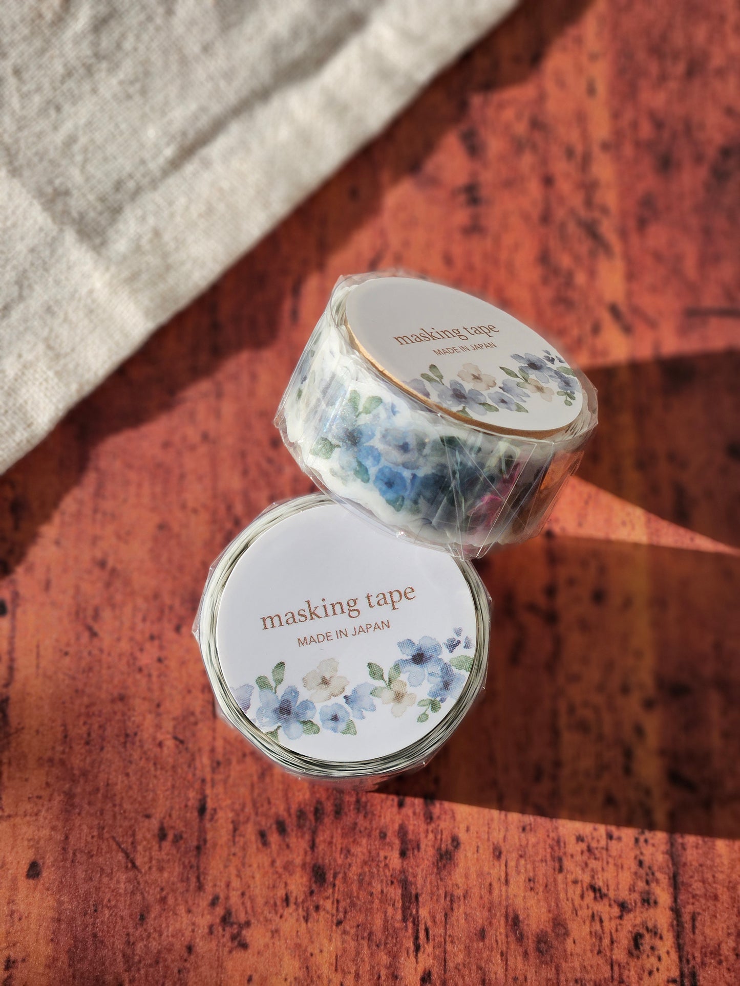 Masking Tape Floral Bleu Découpé