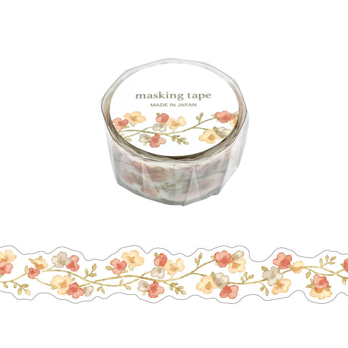 Masking Tape Floral Orange Découpé