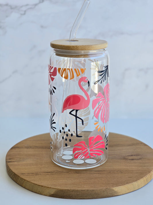 Flamingo Glass Cup