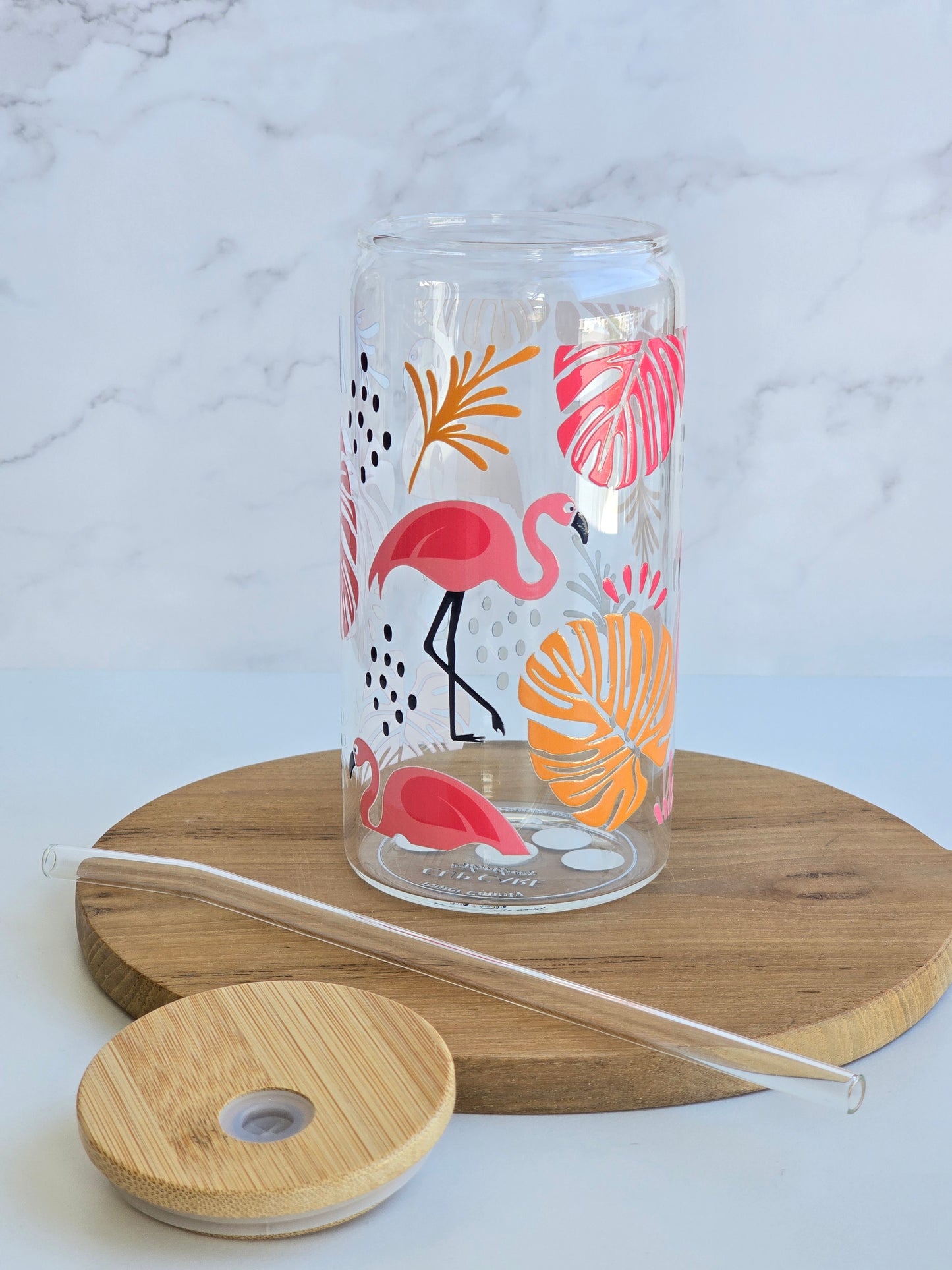 Flamingo-Glasbecher