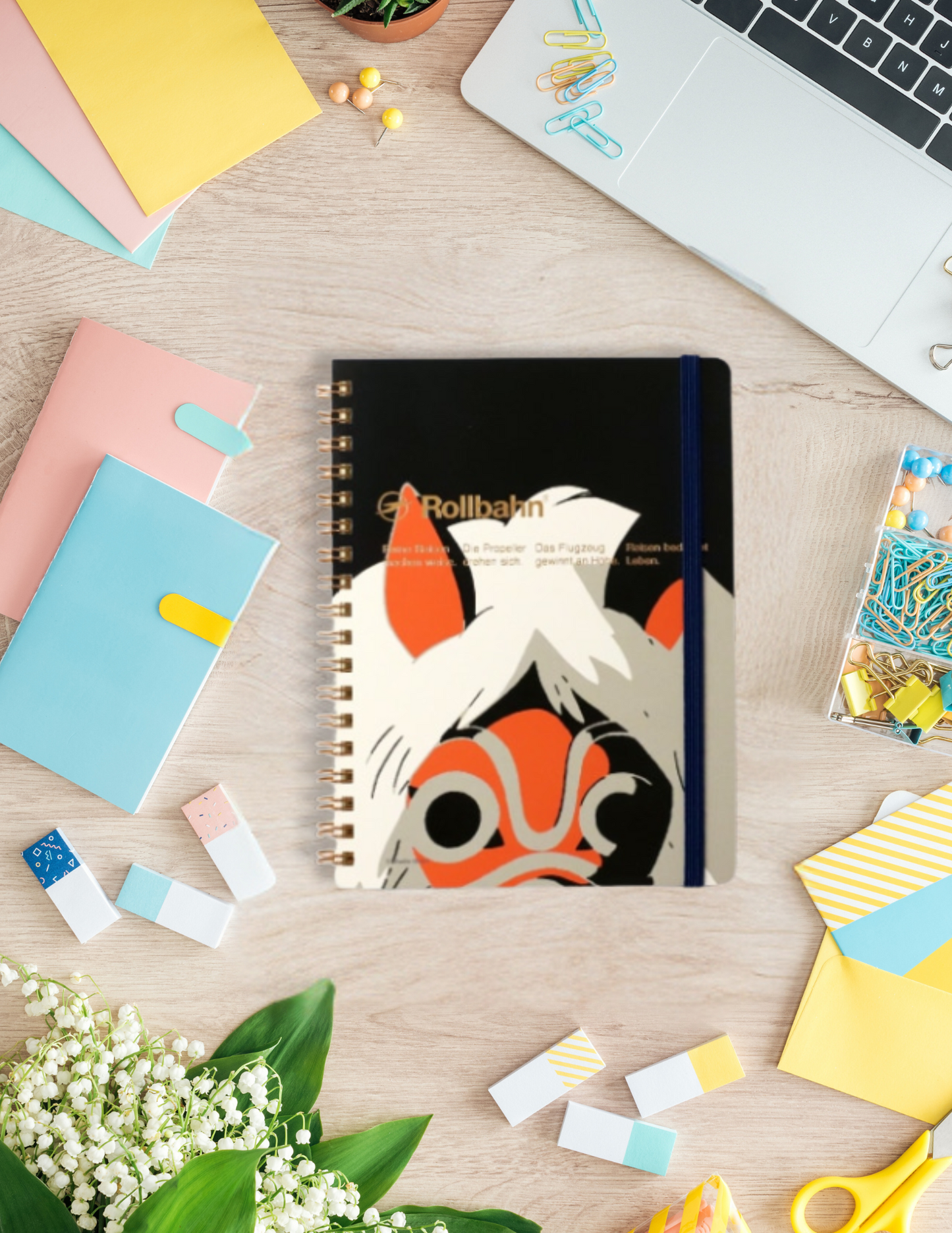 Princess Mononoke Rollbahn Spiral Notebook – San’s Mask