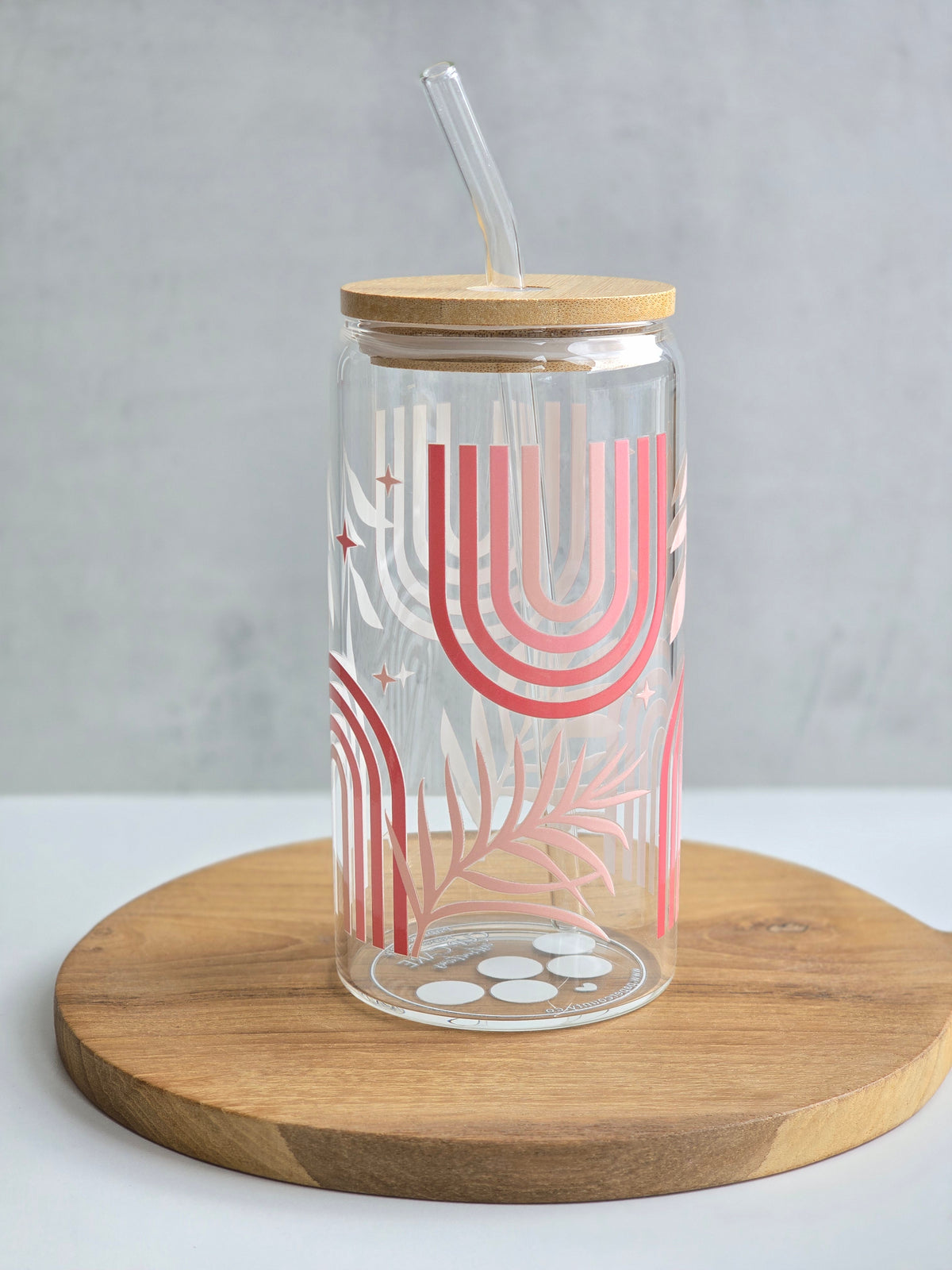 Rainbow Boho Glass Cup