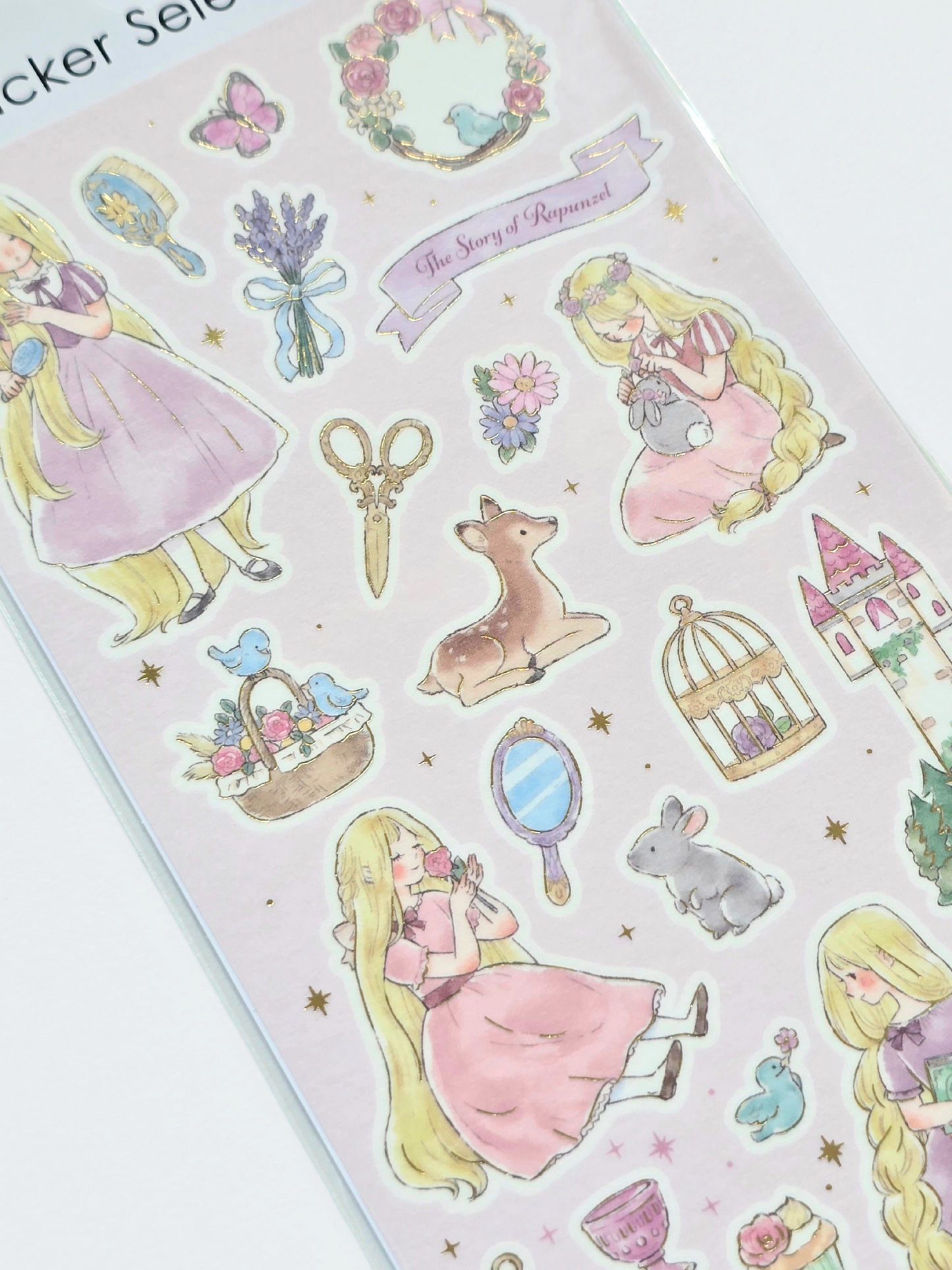 Rapunzel-inspirierter Stickerbogen