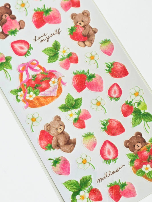 Strawberry Bear Sticker Sheet