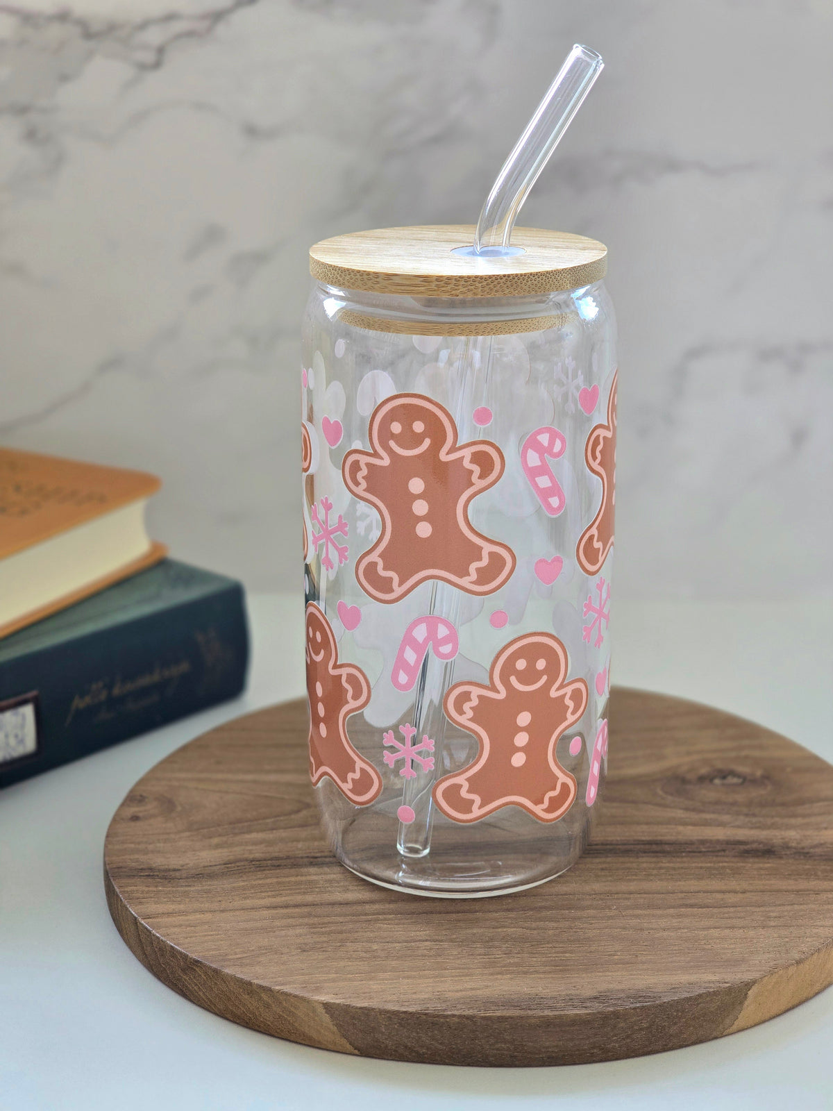 Sweet Gingerbread Man Glass Cup