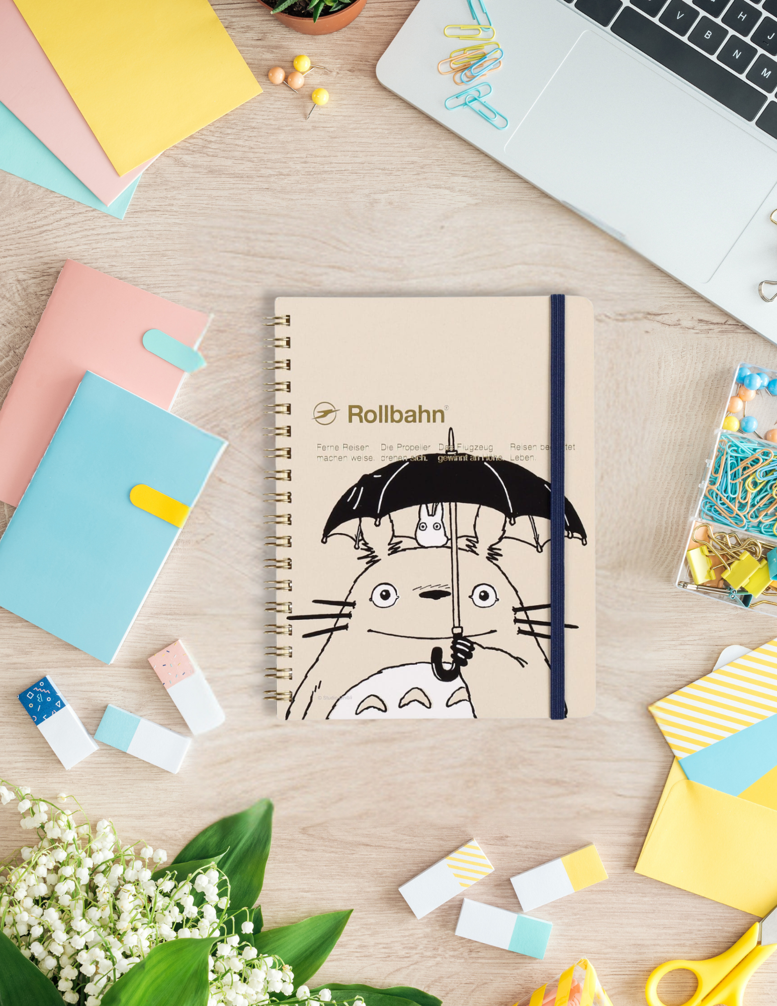 My Neighbor Totoro Rollbahn Spiral Notebook – Totoro with Umbrella My Neighbor Totoro Rollbahn Spiral Notebook – Totoro with Umbrella