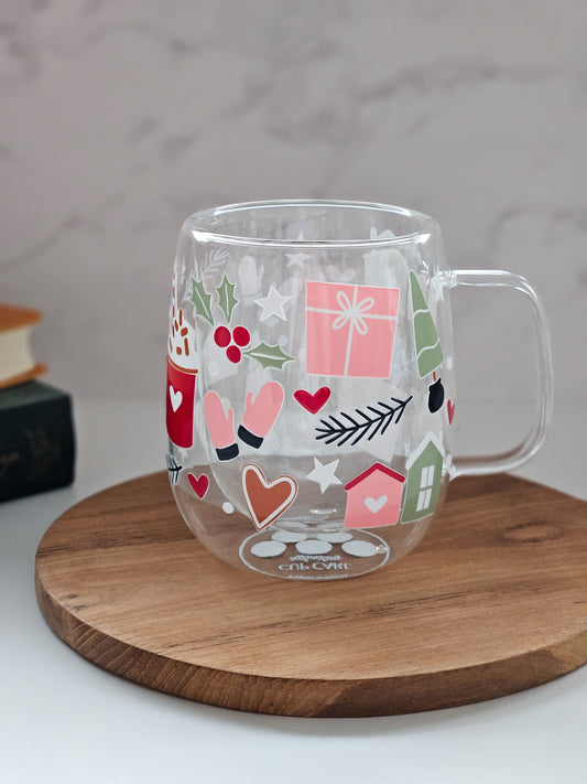 Winter Vibe Double-Walled Glass Mug