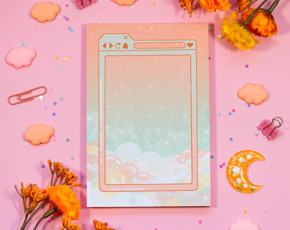 Creamsicle Notepad - Curated Unicorn Eclipse Stationery by Paper County