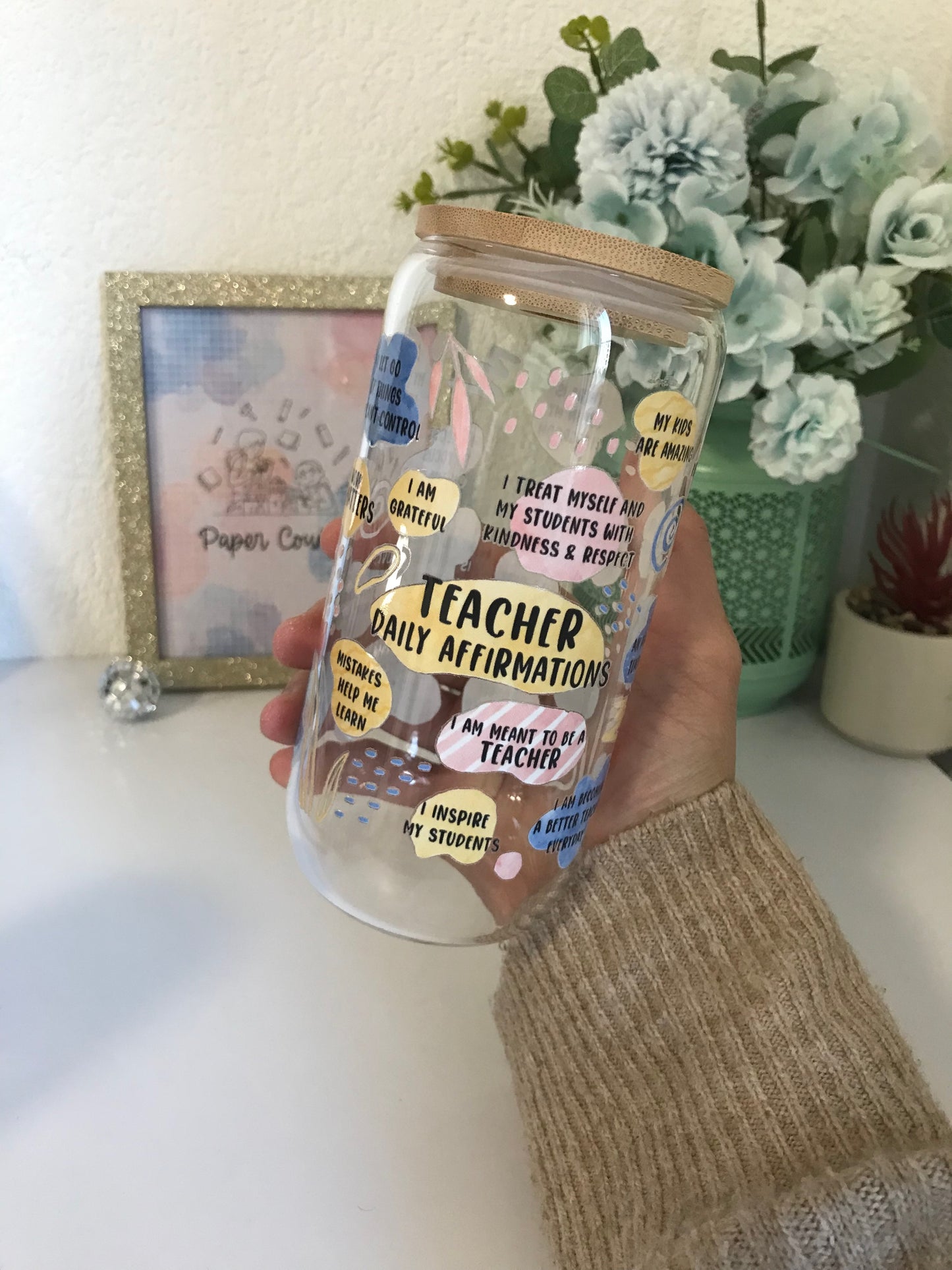 Boho-Becher 'Teacher Daily Affirmations'