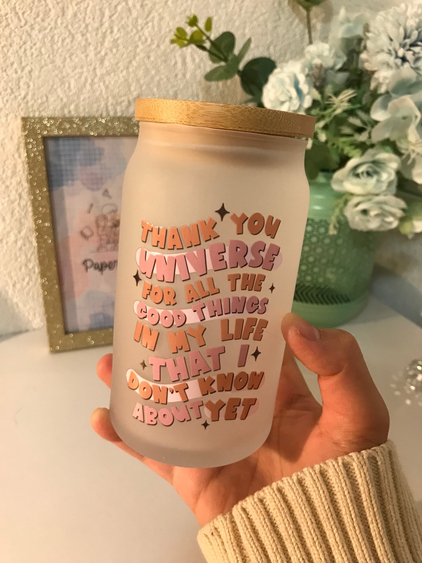 Tasse 'Merci Univers'