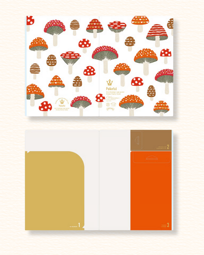 A4 Multifunktionsmappe mit skandinavischem Pilzmotiv