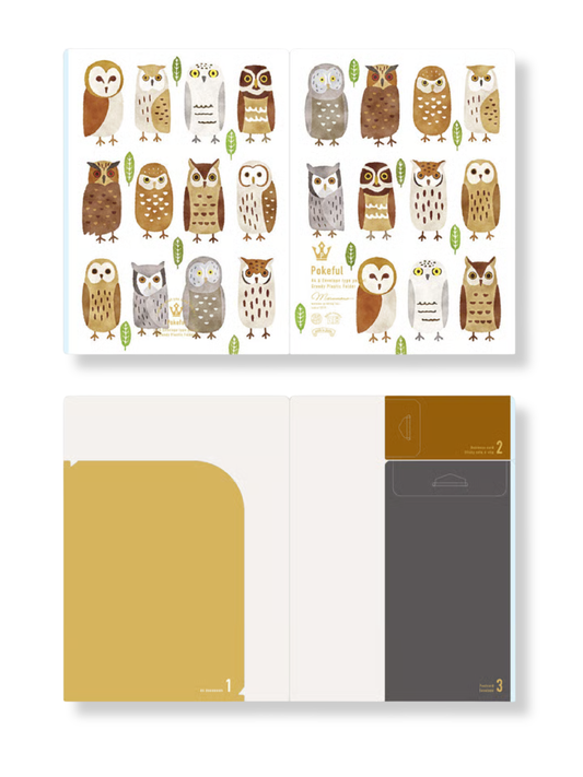 A4 Pokeful Scandinavian Owl Multi-Function File