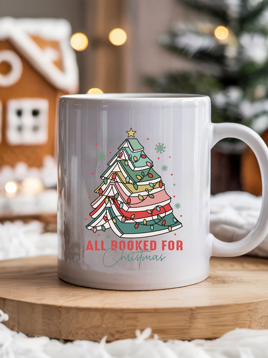 All Booked for Christmas Mug