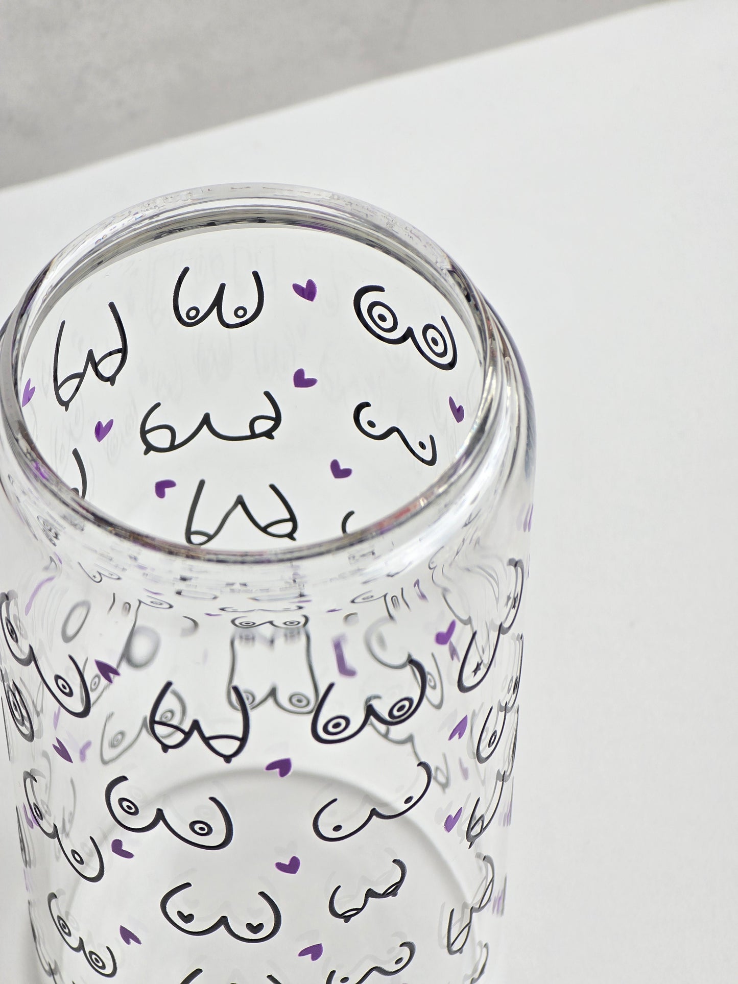 *Double-sided design* Body Love Glass Cup
