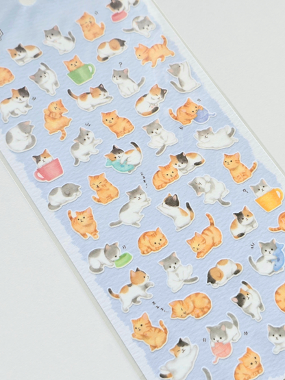 Katzen Stickerbogen 