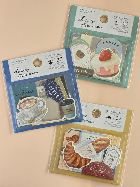 Dainty Flake Stickers – Bread, Natural & Coffee