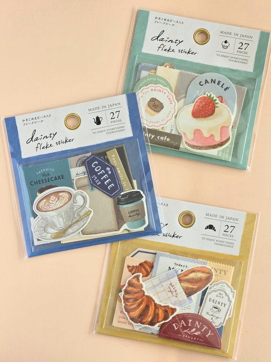 Dainty Flake Stickers – Bread, Natural & Coffee