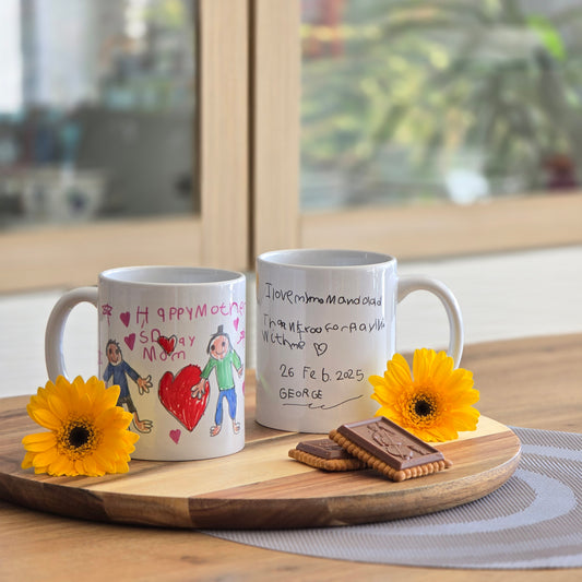 Personalisierte Tasse mit Kinderzeichnung