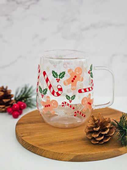 Limited Quantity: Gingerbread Man Double-Walled Glass Mug