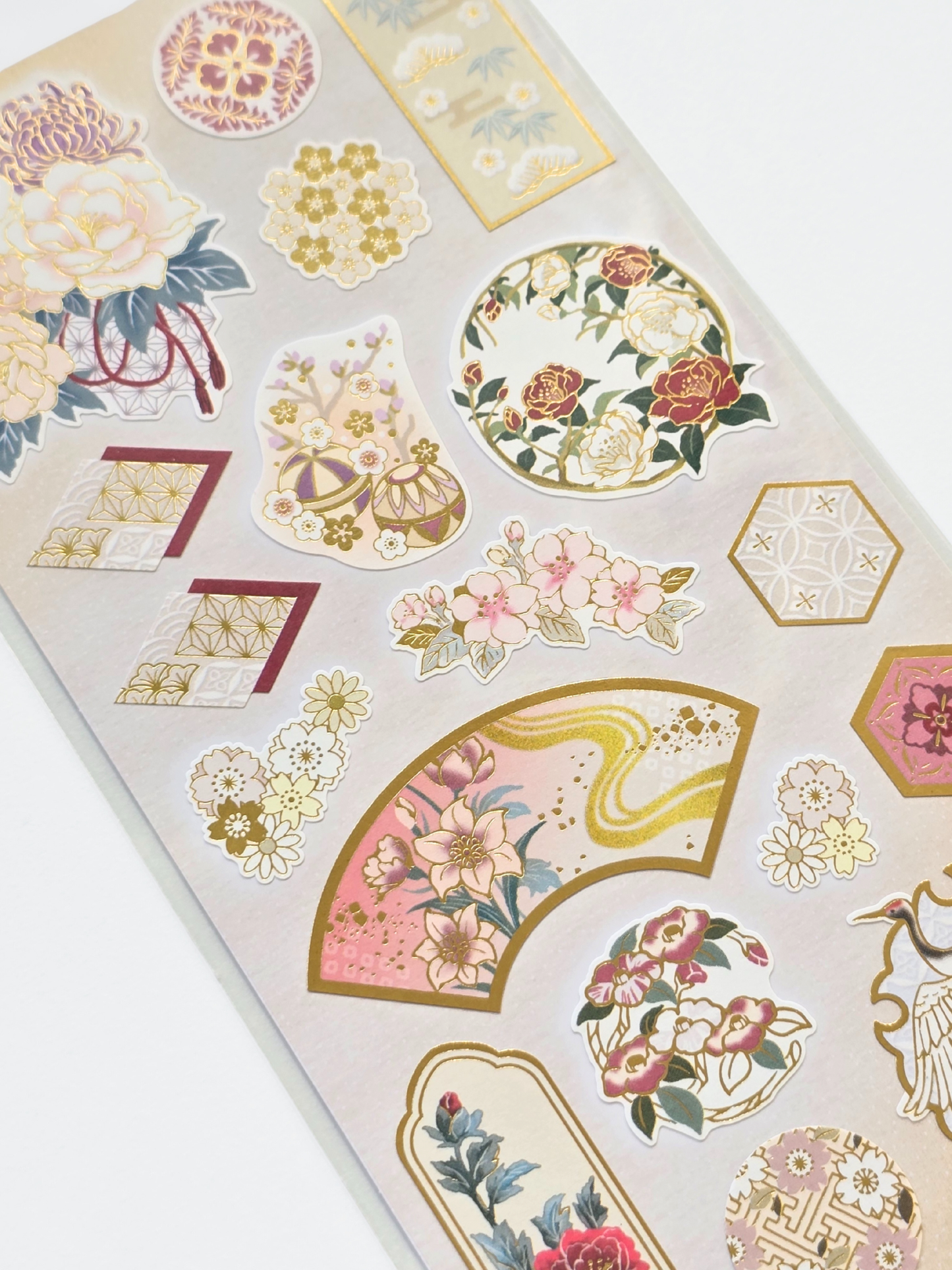 Planche d’Autocollants Motifs Japonais – Tons Dorés