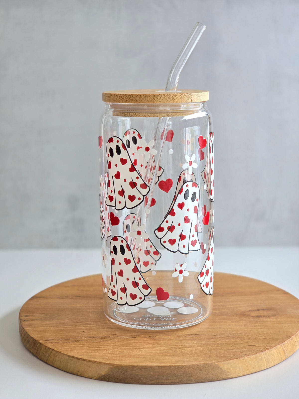 Heart Ghosts Glass Cup